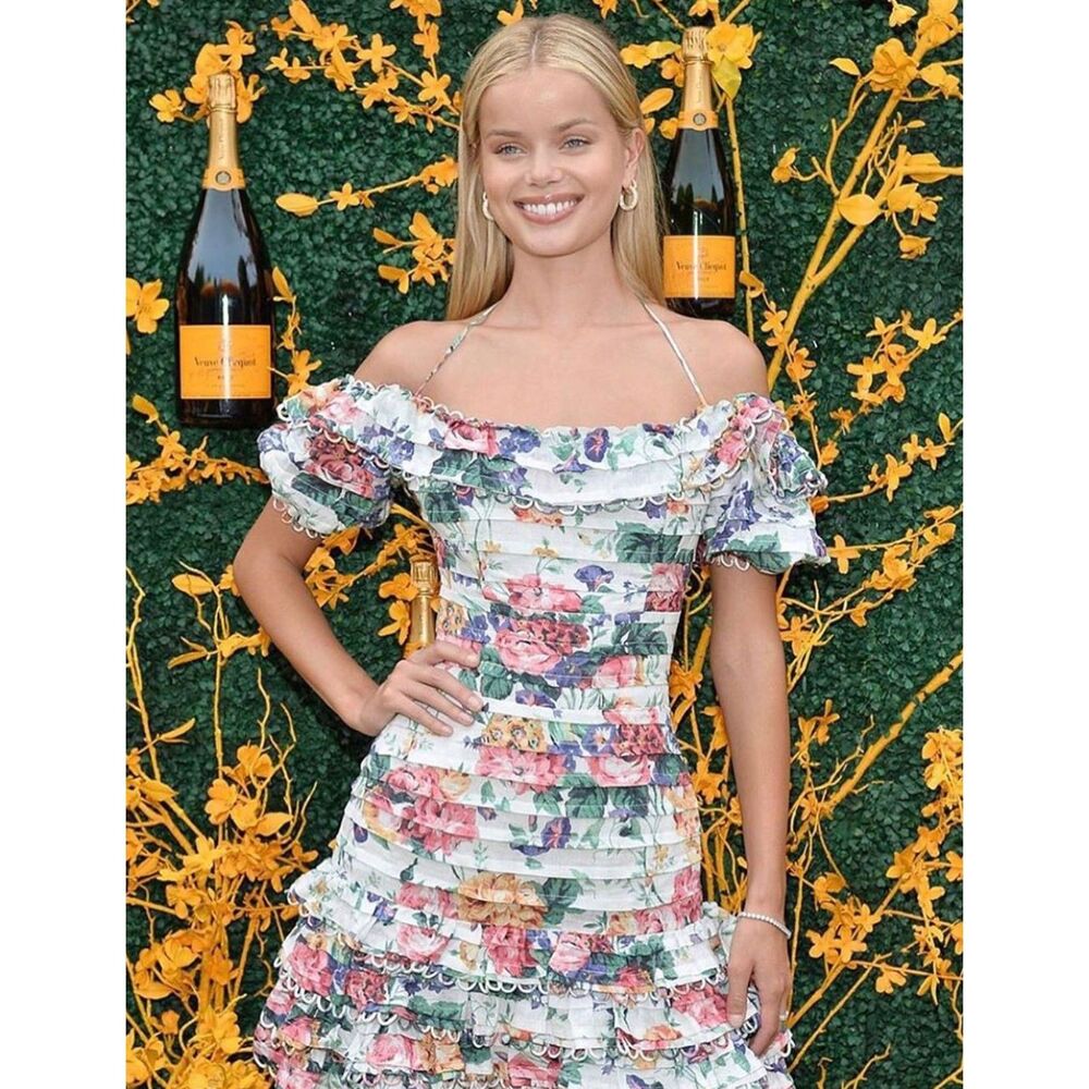 ZIMMERMANN Floral Print Mini Dress ZIM 0 / US 4 white